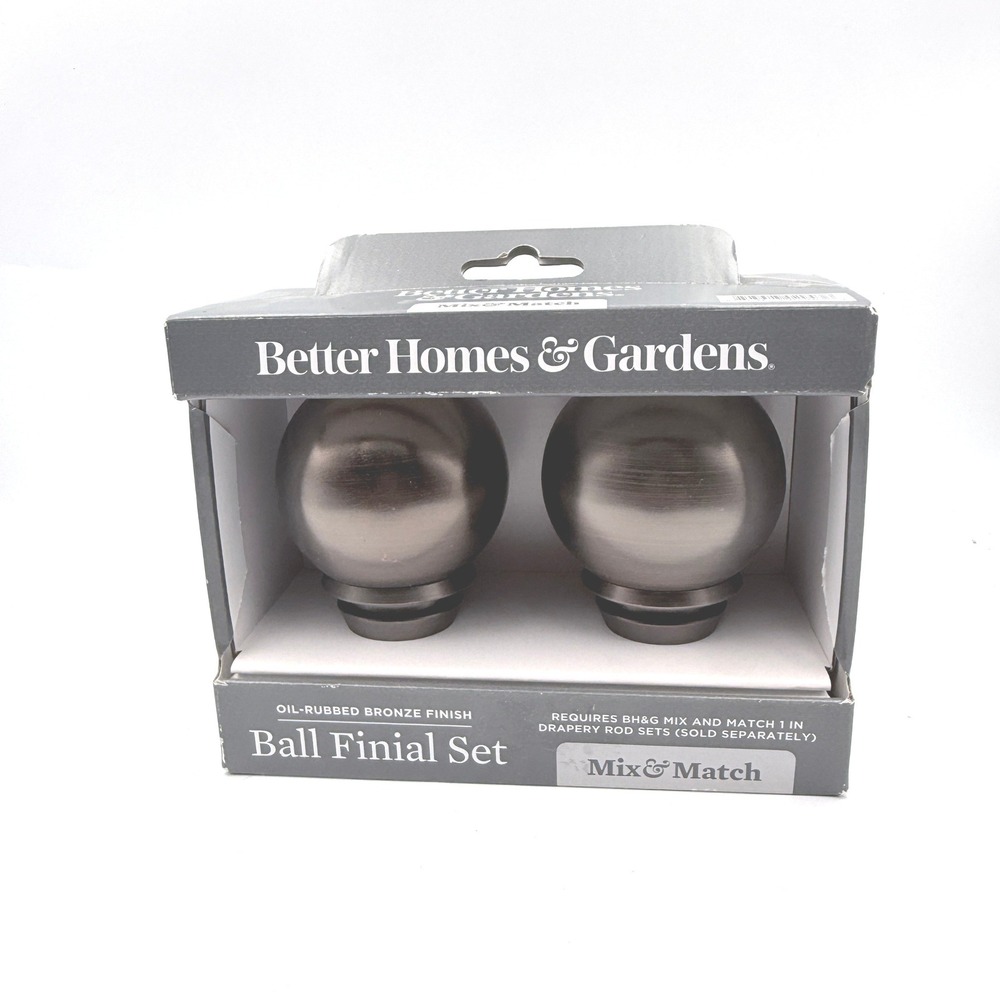 Better Homes & Gardens Ball Finial Set 1 Inch Oil-Rubbed Bronze Finish